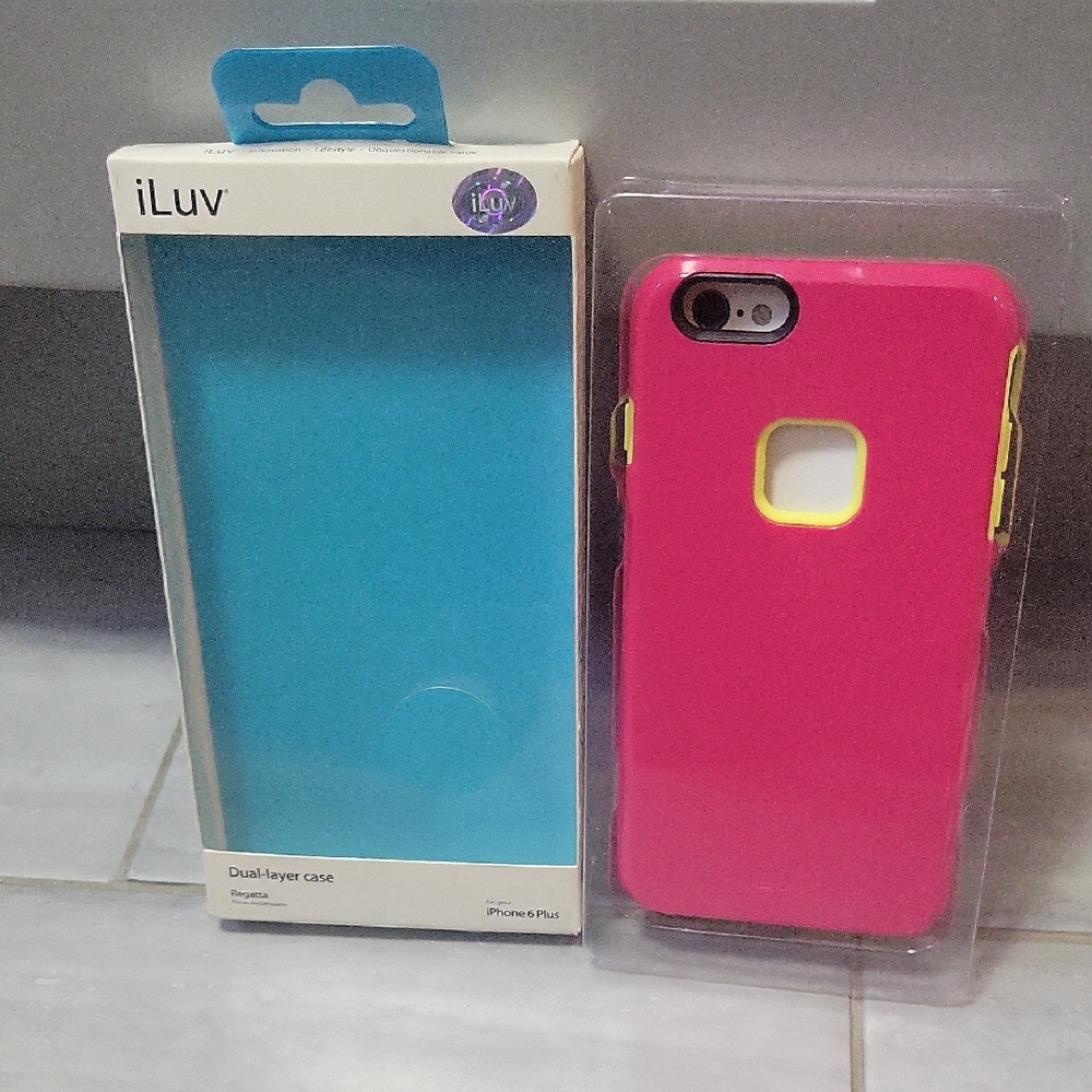 iLuv Pink and Yellow Dual-Layer Case for iPhone 6 Plus